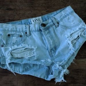 One by One teaspoon Bandit denim shorts